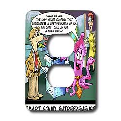 Londons Times Fish Fishing Deep Beneath Cartoons - Squid Entrepreneurs - Light Switch Covers - 2 plug outlet cover
