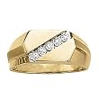 18K Yellow Gold Man's Diamond Ring