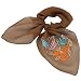 100% Silk Crepe Embroidered Butterfly Square Neckerchief Scarf - Various Colors Available