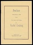These Ten Lectures [cover title]: Brochure Designed in 1908 for Ten YMCA Lectures by Vachel Lindsay