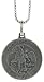 Jewelry : Sterling Silver St. Michael Medal Antiqued Finish 11/16' (18mm) Round.
