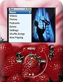 Strawberries Design Apple iPod nano 3G (3rd Generation) 4GB/ 8GB Hard Case iJacket - Shock Absorbent Hard Protective Faceplate Cover + FREE Belt Clip Holster + FREE Lanyard + FREE Screen Protector