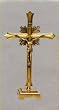 Fine All Metal Freestanding Crucifix, 12in., Gold