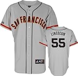 Tim Lincecum Jersey: Adult Majestic Road Grey Replica San Francisco Giants Jersey