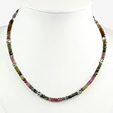 Handmade Tourmaline Necklace With Silver Floral Beads