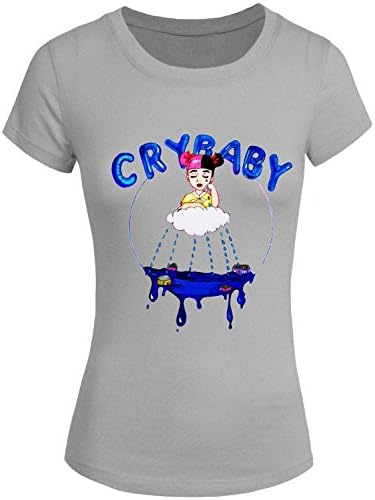 KLOP Womens Melanie Martinez Cry Baby Crewneck Custom Short Sleeve Shirt Medium Gray