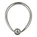 Single Stainless Steel Tapered Oval Captive Bead Ring with Stainless Bead: 6g, 5/8