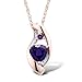 Amethyst Necklace in 10k Rose Gold Diamond and Rhodium Plated Accents with Chain