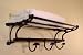 20" Oil Rubbed Bronze Paris Hotel or Train Rack style Towel Shelf with Hooks