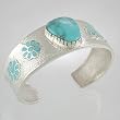 Tufa Cast Turquoise Flower Bracelet by Michael Perry, #11888