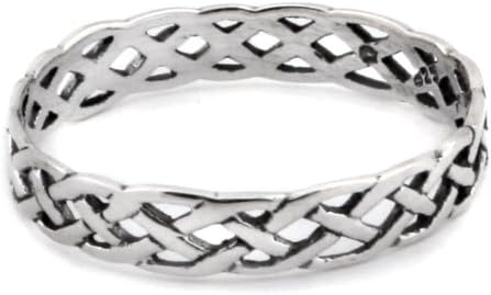 Celtic Openweave Ring in Sterling silver - size 6