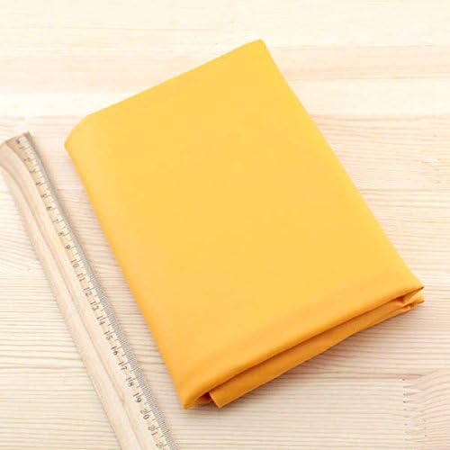 51 inch Width, Durable Faux Leather Fabric / PU Leather Fabric for Handbags / Bag Purse, Half Yard (Dark Yellow)