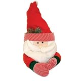 Good Tidings 58095 Tree Topper Santa Fabric with Mittens, 25-Inch