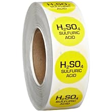 I-Chem Label, Sulfuric Acid, Case of 1000