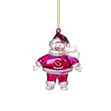 Pack of 10 NFL Arizona Cardinals Crystal Snowman Christmas Ornaments