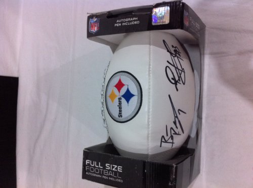 BEN Roethlisberger & Troy Polamalu Autographed Hand Signed Full Size Pittsburgh Steelers Football