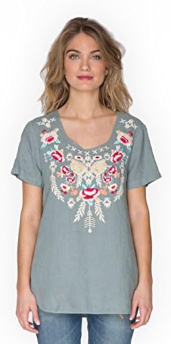 JWLA By Johnny Was Shale Grey Sawyer Linen T-Shirt (Medium)
