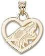 Phoenix Coyotes New Logo Heart Charm/Pendant -14K/10K, Stainless Steel or Gold Plated