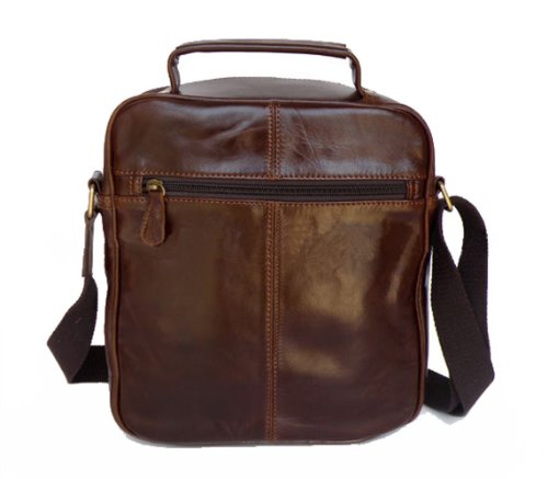 SAIERLONG Men's messenger top handle handbags coffee Genuine Leather