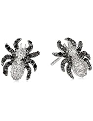 Sterling Silver and Black and White Diamond Spider Earrings (0.50 cttw, I-J Color, I2-I3 Clarity)