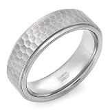 Men's Tungsten Hammered Finish Wedding Band, Size 10 Men's Tungsten Hammered Finish Wedding Band, Size 10