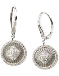 14k White Gold Round, Web, Drop, Diamond Earring, with .63 Cttw of Diamonds, (G-H Color, SI1-SI2 Clarity)
