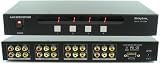 4x4 (4:4) Composite RCA Video + Stereo Analog R/L Audio A/V Matrix Switch Switcher