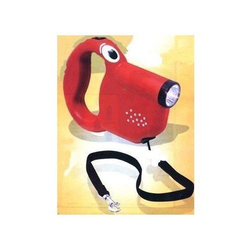 Retractable Dog Leash with Flashlight Red