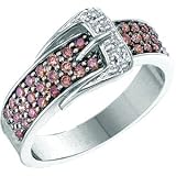 1/2 Carat Chocolate & White Diamond 14k White Gold Fashion Buckle Ring