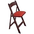 Mahogany Finish Poker Chair with Red Nylon Upholstery