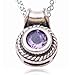 Sterling Silver Genuine Amethyst and Round title=