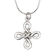 Olive N Figs Sterling Silver Celtic Knot Pendant Necklace with 18" Sterling Silver Shiny Snake Chain