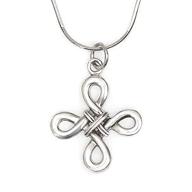 Olive N Figs Sterling Silver Celtic Knot Pendant Necklace with 18