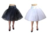 Produkt-Bild: Schwarz oder Wei&szlig; Organza Net und Satin Unterrock. Erh&auml;ltlich in den Gr&ouml;&szlig;en 36-60