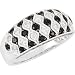 14K White Gold 1/3 CT TW Genuine Black Spinel And Diamond Ring Diamond quality A (I2 clarity, I-J color)