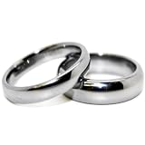 Blue Chip Unlimited - His & Hers Matching 4mm & 5mm Classic Tungsten Wedding Bands (US Whole & Half Sizes)