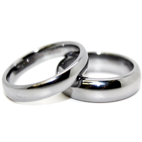 Blue Chip Unlimited - His & Hers Matching 4mm & 5mm Classic Tungsten Wedding Bands (US Whole & Half Sizes)