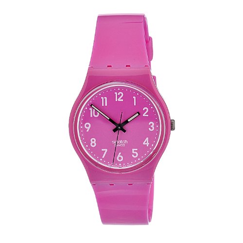 Swatch Women's GP128 Quartz Plastic Pink Dial Watch