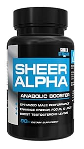 Sheer ALPHA, 6-in-1 Testosterone Booster Supplement For Men with 800mg Horny Goat Weed + More, Ingredients Shown In Human Trials To Boost Strength, Stamina, Libido, and Endurance, 30-Day Cycle