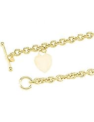WomenS Heart Style Bracelet in Gold - 14kt Yellow - Polished Finish - Pleasant