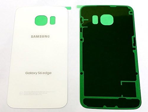 New OEM Battery Back Cover Glass Panel with Adhesive Preinstalled For Samsung Galaxy S6 Edge G925R4 US Cellular ~ WHITE