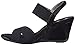 Anne Klein Sport Women's Lorcan Fabric Wedge Sandal,Black/Black,11 M US