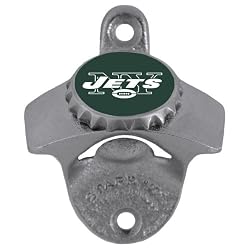 NY Jets Wall Mounted Bottle Opener - NFL Football - Fan Shop Sports Team Merchandise