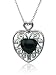  : STERLING SILVER BLACK AGATE HEART PENDANT 18