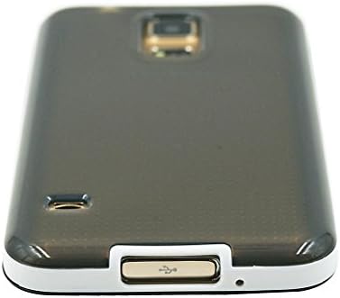 Samsung Galaxy S5 Case,Honsky®- Flexible TPU & Solid PC Frame Cover - [1.2 MM THICK][DUAL LAYER EDGE][Polished][Scratch Resistance][Shock Resist][Washable][Slip Resistant] - Hybrid Dual Impact Bumper Jelly Case - ECO-Friendly Packaging - Plastic Cute for Samsung Galaxy S5 (2014)- Grey & White