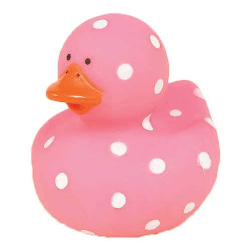 Best Price 12 pc Mini Pink Polka Dot Rubber Ducks