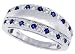 1.30ct Genuine Sapphire Band with Diamond in 14Kt White Gold
