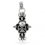 Bling Jewelry .925 Sterling Silver Antique Skull Cross Pendant