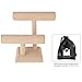 2-Tier Beige Woven Designer Series T-Bar Bracelet Watch Jewelry Stand Display