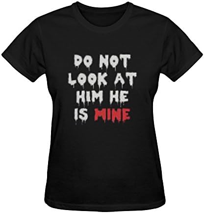 Anycustom Couples T-shirt - Do Not Look at Him Her He She Is Mine- Matching Love